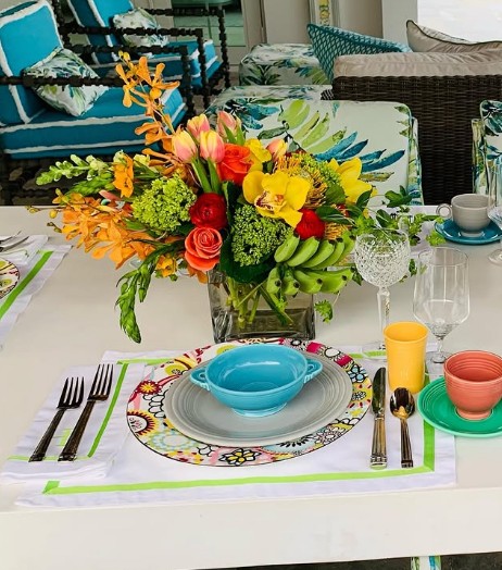 A fresh floral arrangement displayed in a home
