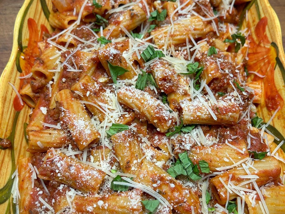 Fresh lasagna tray ready to take home and bake